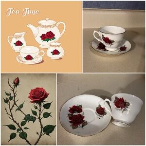 Bone China ☕️Teacup and 🥀 Saucer